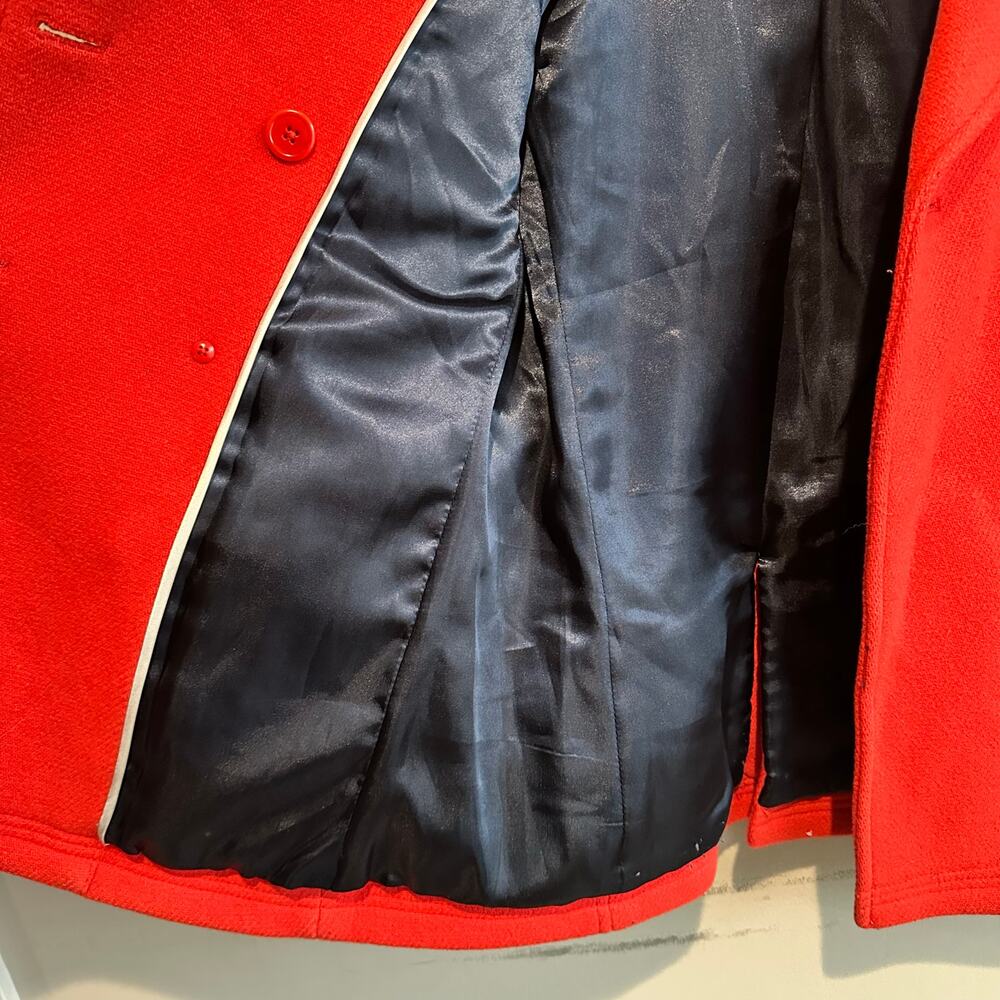J. Crew Stadium Cloth by Nello Gori Wool blend Pea coat Red 4 - Picture 5 of 10